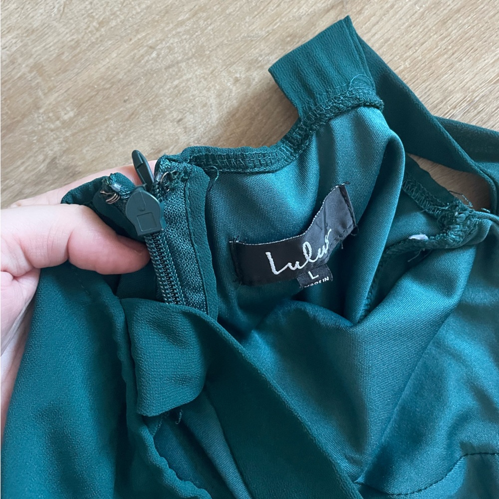 Lulu's Emerald Green Crisscross Halter Maxi Dress - Picture 6 of 6